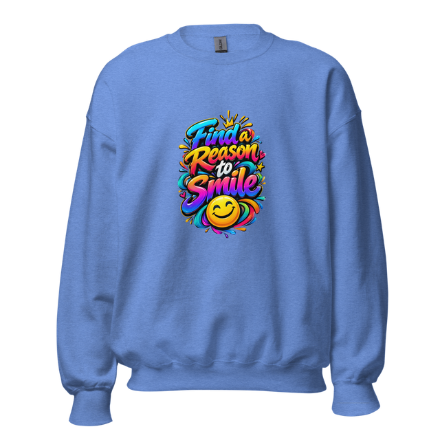 Find a Reason to Smile Blue Graphic Sweatshirt