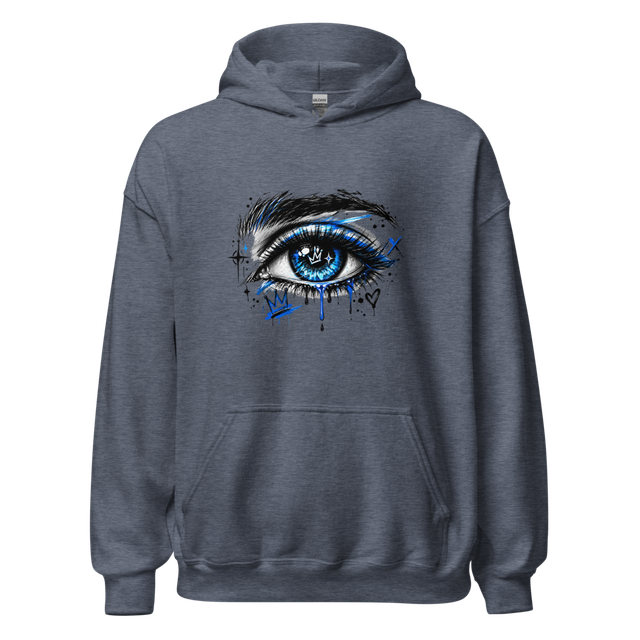Blue Graffiti Eye Hoodie | Artistic Graphic Hoodie