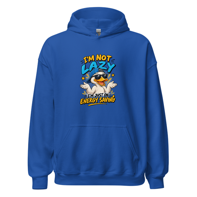 I'm Not Lazy Blue Duck Graphics Printed Hoodie