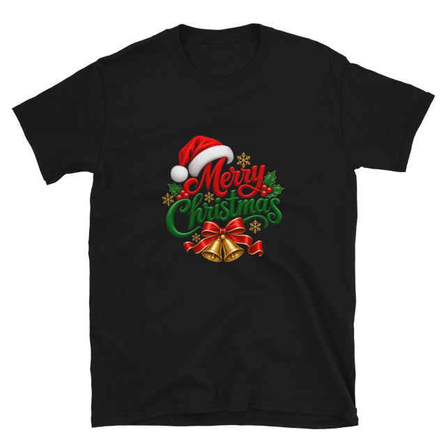 Merry Christmas Black Tee | Holiday T-Shirt