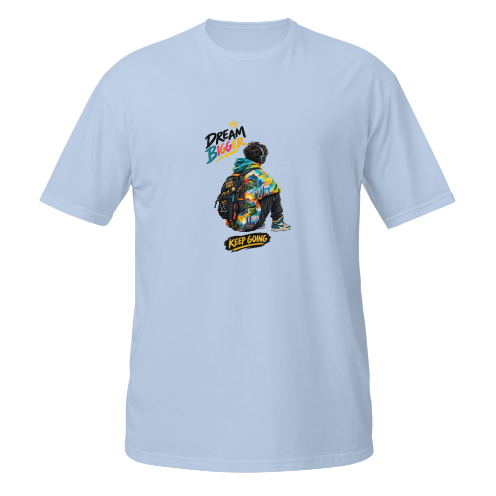 Dream Bigger Printed Light Blue Cotton T-Shirt