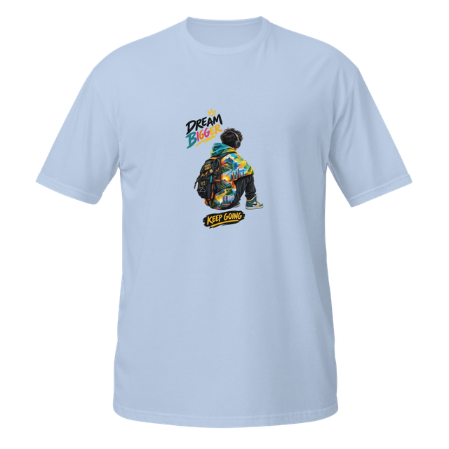 Dream Bigger Printed Light Blue Cotton T-Shirt