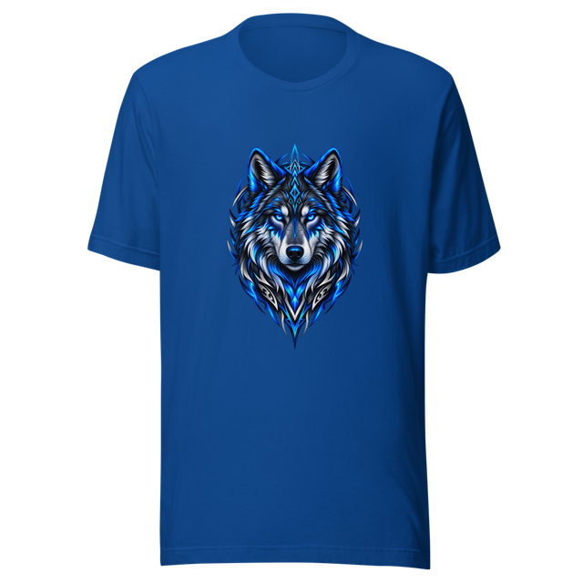 Blue Tribal Wolf T-Shirt | Premium Wolf Graphic Un