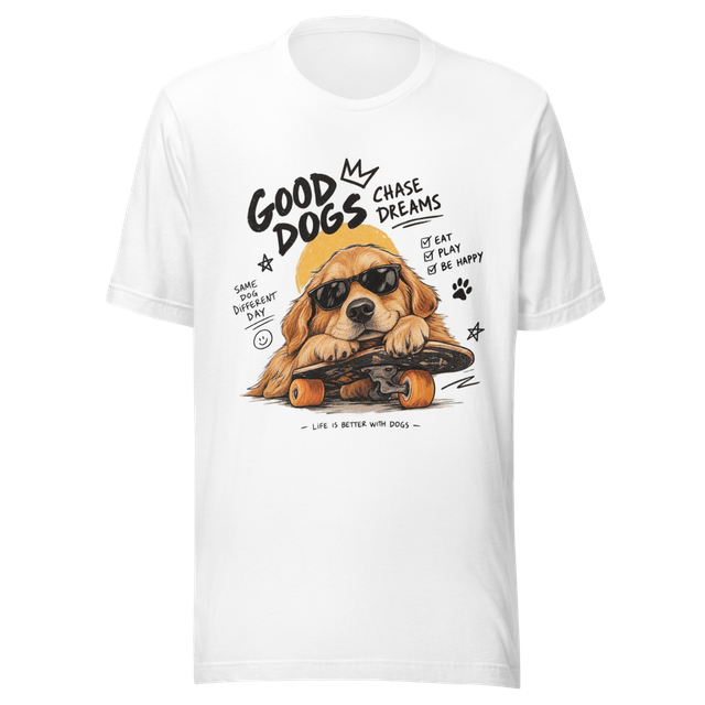 Good Dogs Chase Dreams - Skater Golden Retriever