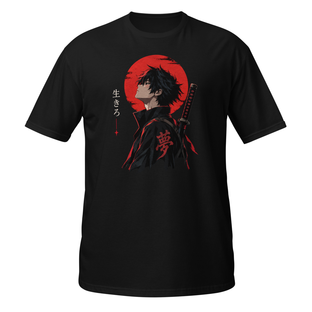 Live On - Japanese Red Moon Samurai Anime Boy