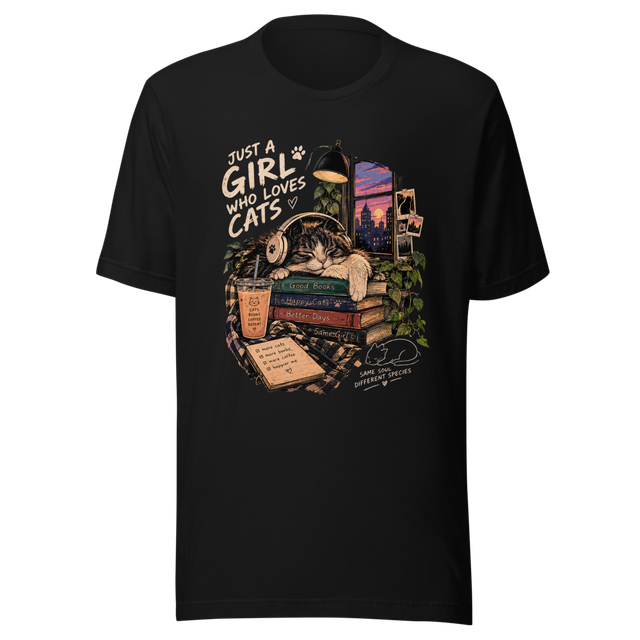Just A Girl Who Loves Cats - Cozy Lo-Fi Cat & Book