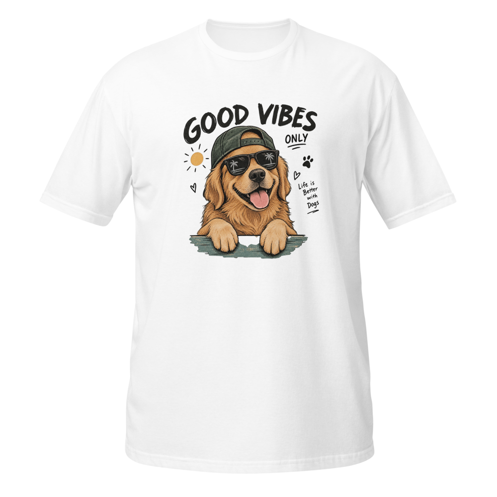 Good Vibes Only - Cool Golden Retriever Beach Dog