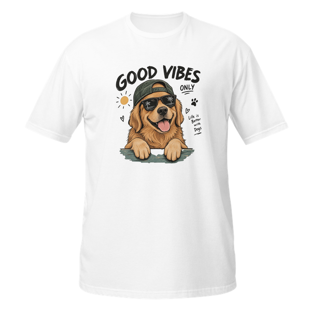 Good Vibes Only - Cool Golden Retriever Beach Dog