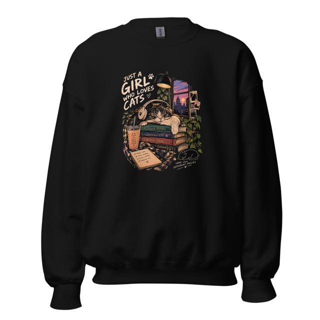 Just A Girl Who Loves Cats - Cozy Lo-Fi Cat & Book