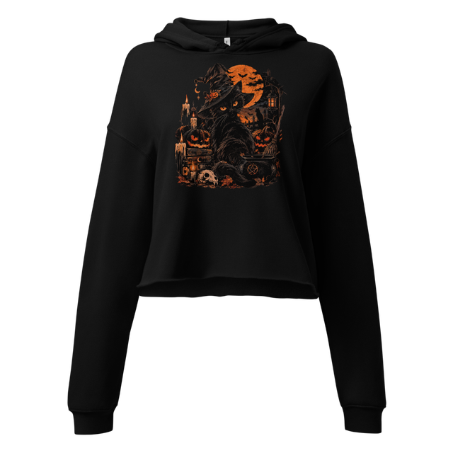 Halloween Witch Black Cat - Jack O Lantern Full Mo