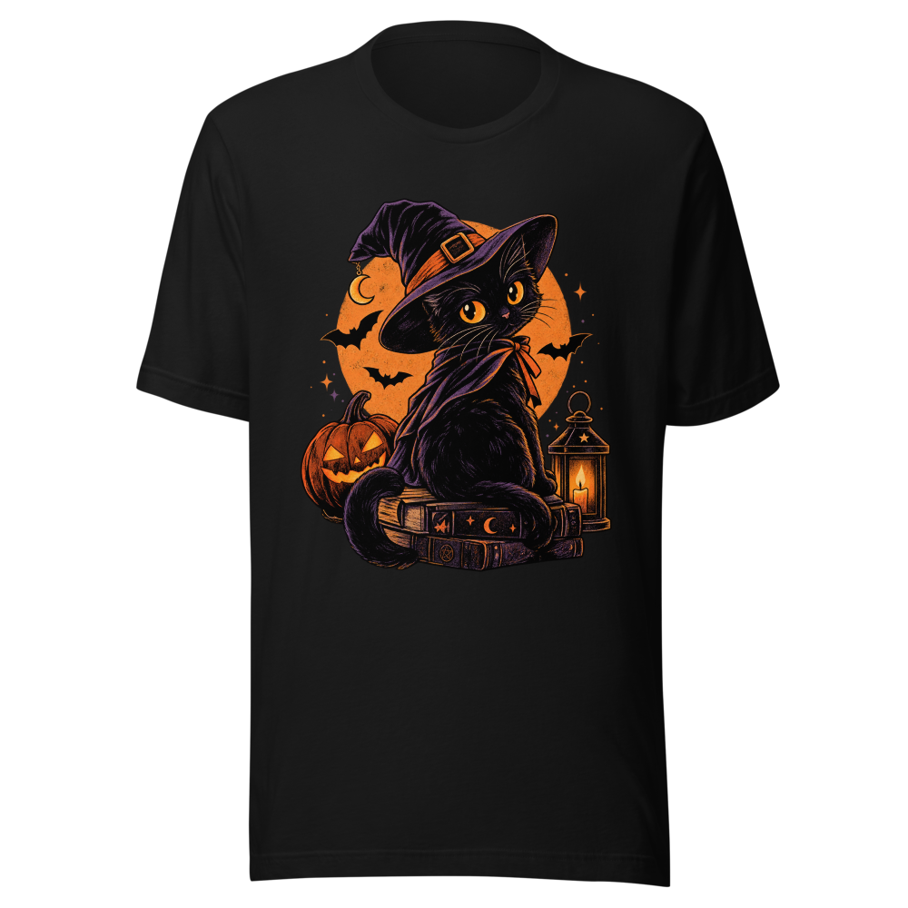 Cute Halloween Witch Black Cat - Spooky Spellbooks