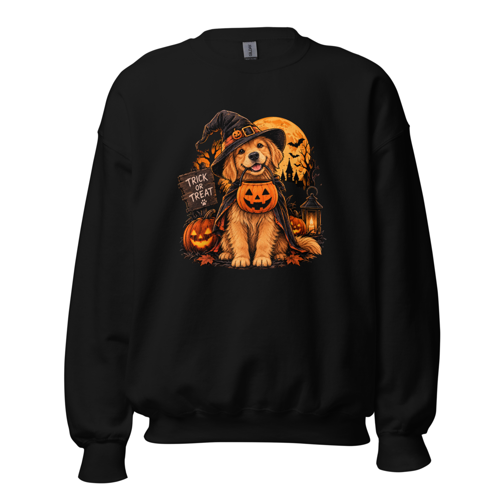 Halloween Witch Golden Retriever - Cute Spooky Dog
