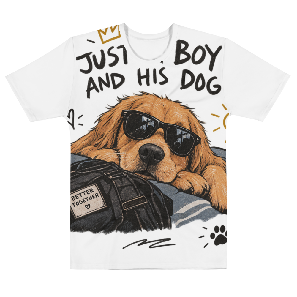 Just A Boy And His Dog - Cool Sunglasses Golden Re