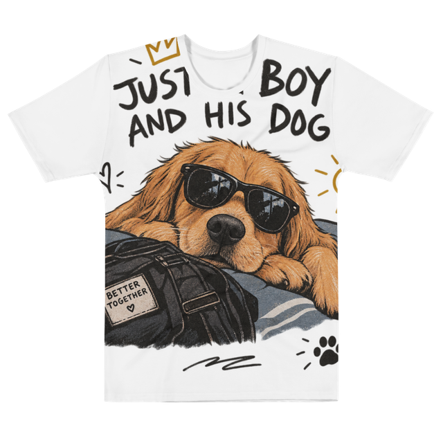 Just A Boy And His Dog - Cool Sunglasses Golden Re