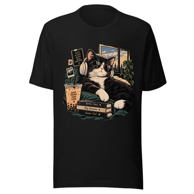 Just A Cat With Big Dreams - Lo-Fi Tuxedo Cat Boba