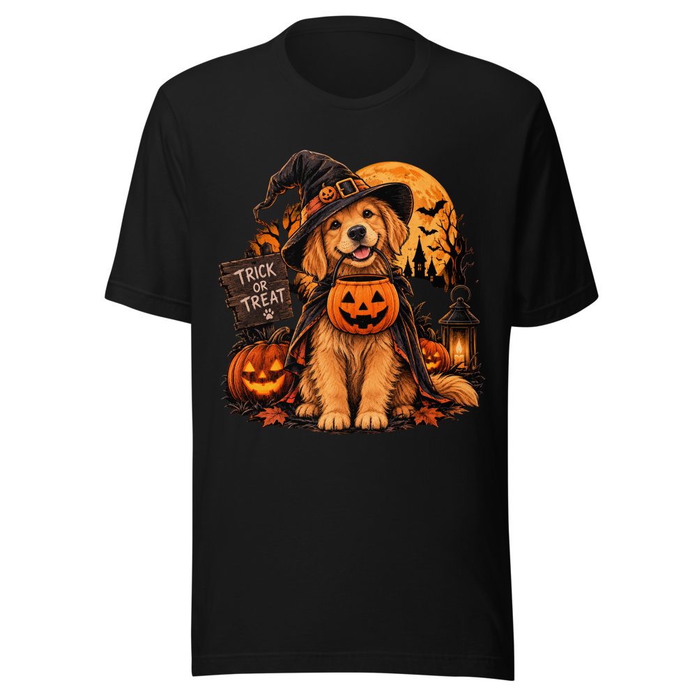 Halloween Witch Golden Retriever - Cute Spooky Dog
