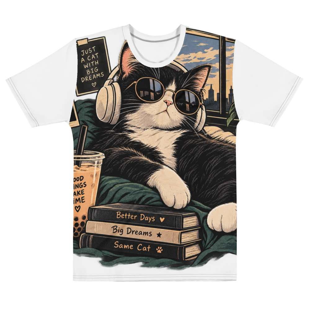 Just A Cat With Big Dreams - Lo-Fi Tuxedo Cat Boba