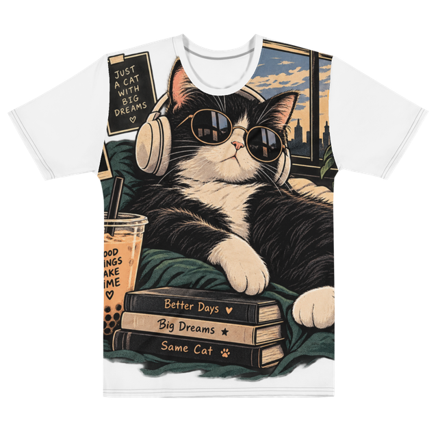 Just A Cat With Big Dreams - Lo-Fi Tuxedo Cat Boba