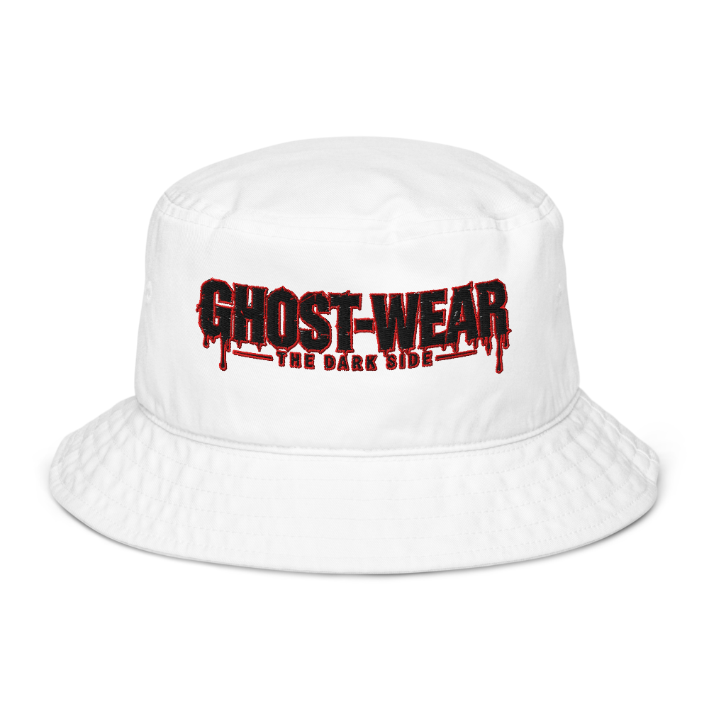 White GHOST-WEAR Organic Bucket Hat