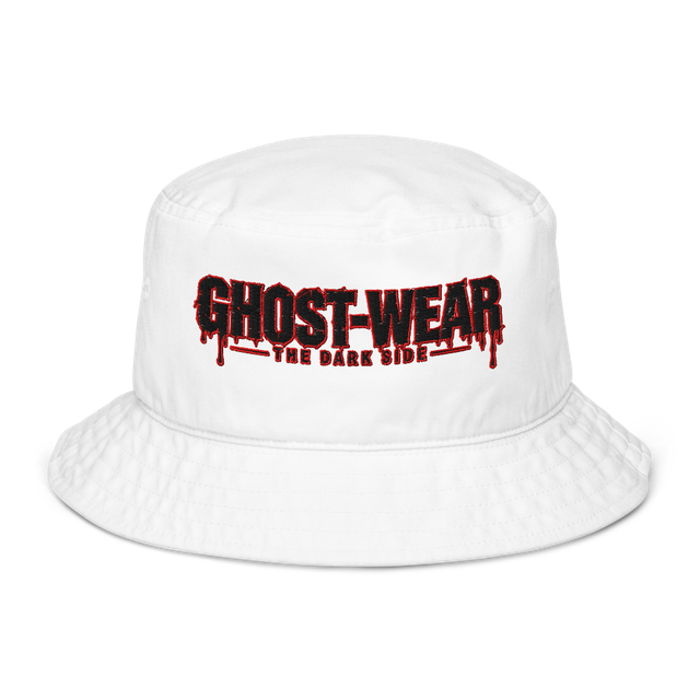 White GHOST-WEAR Organic Bucket Hat