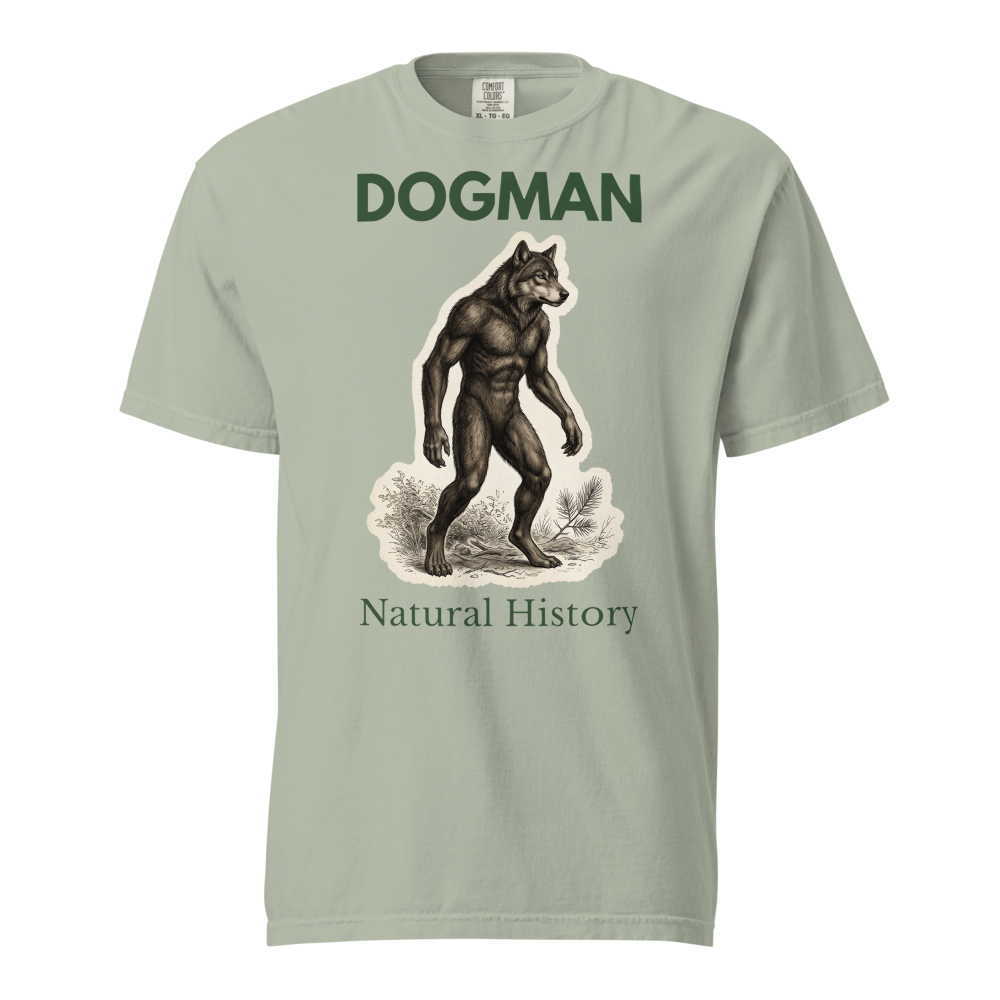 Dogman Natural History t-shirt dark text