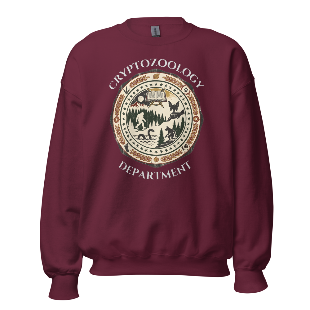 Cryptozoology Dept sweatshirt - light text