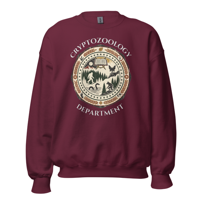 Cryptozoology Dept sweatshirt - light text