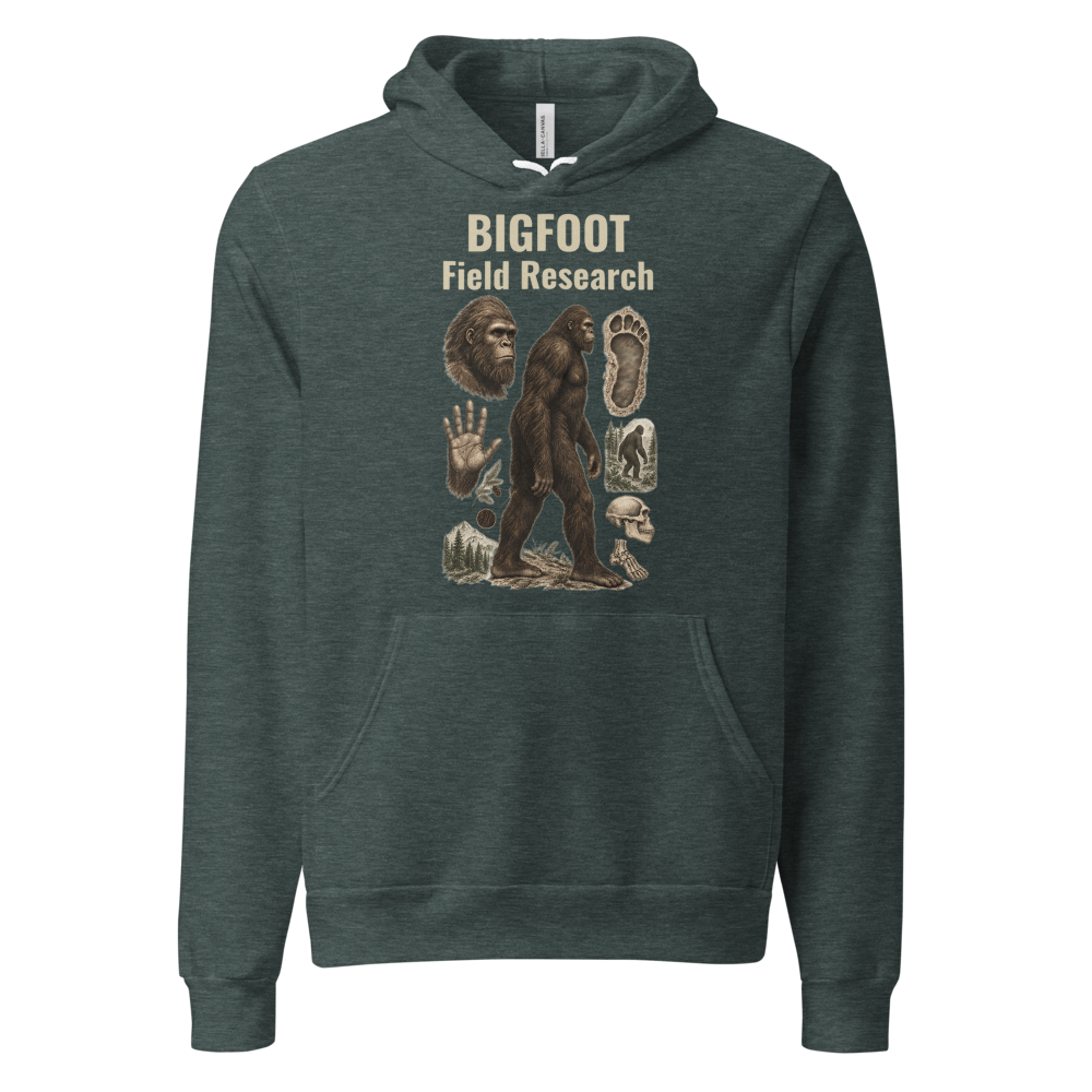 Bigfoot Field Research hoodie light text