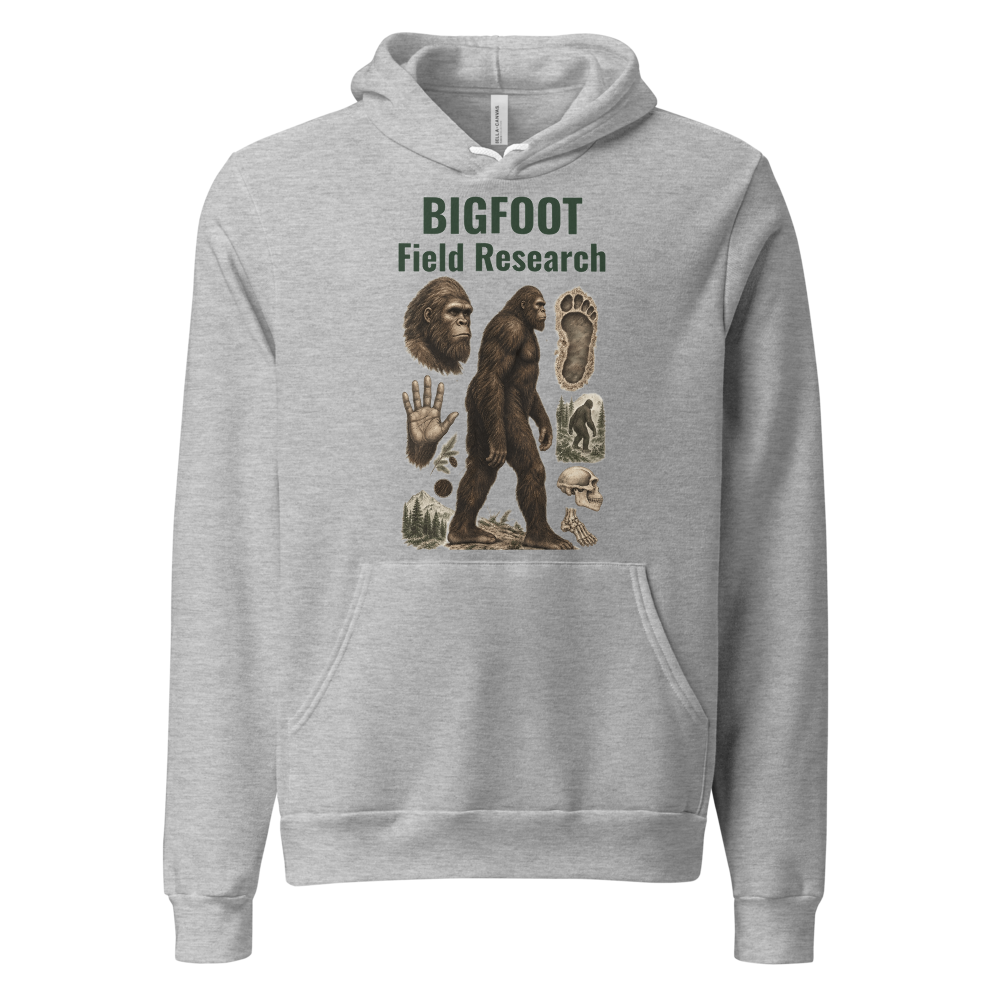 Bigfoot Field Research hoodie dark text