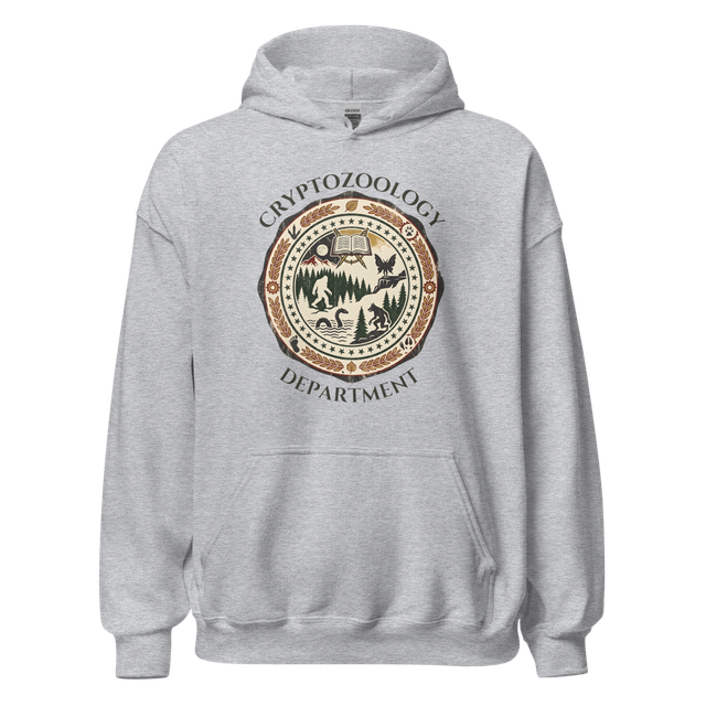 Cryptozoology Dept hoodie - dark text