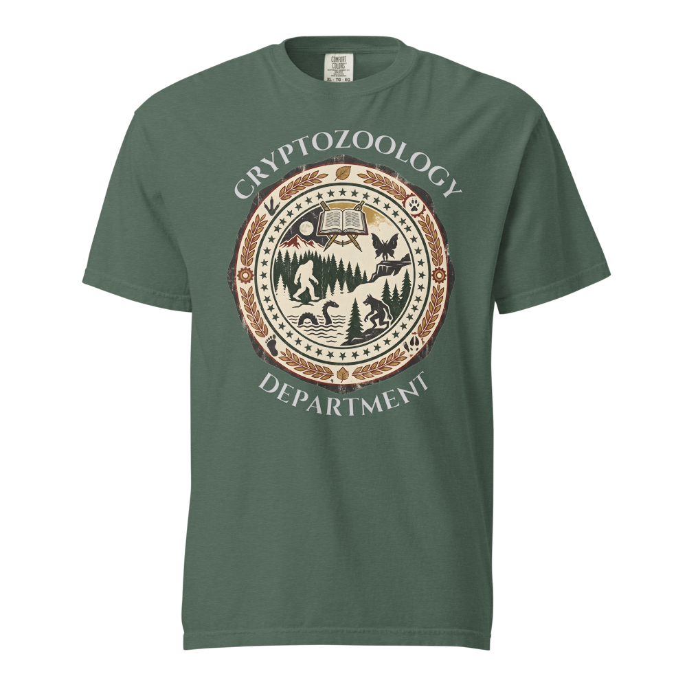 Cryptozoology Department t-shirt blue spruce
