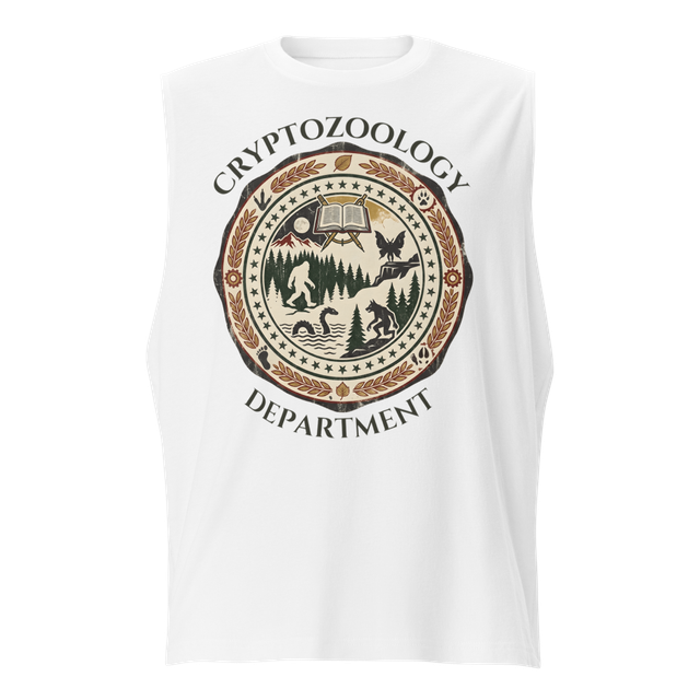 Cryptozoology Dept muscle shirt - dark text
