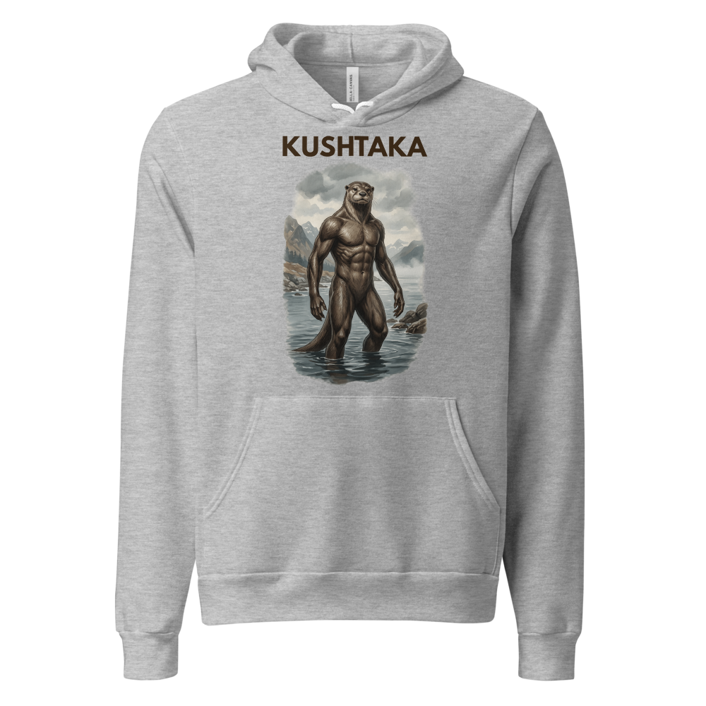 Kushtaka hoodie dark text