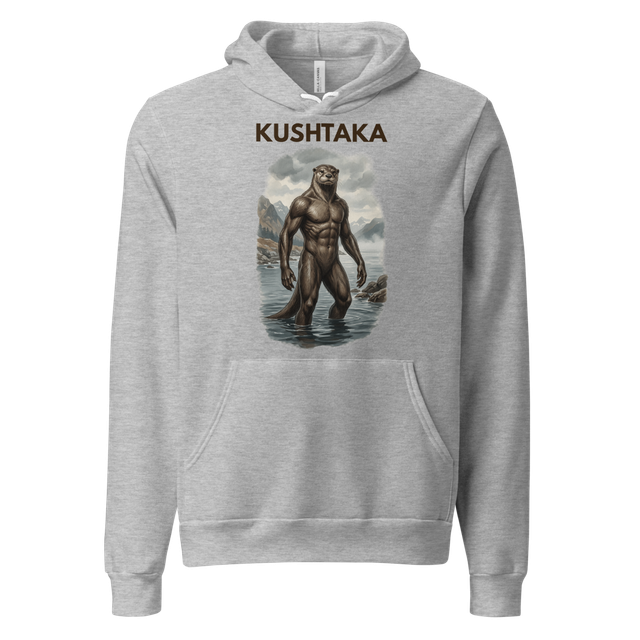 Kushtaka hoodie dark text