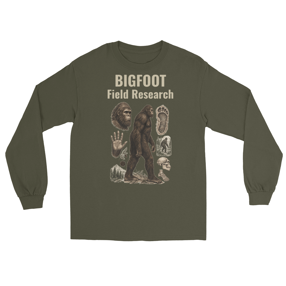 Bigfoot Field Research long sleeve light text