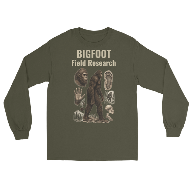 Bigfoot Field Research long sleeve light text