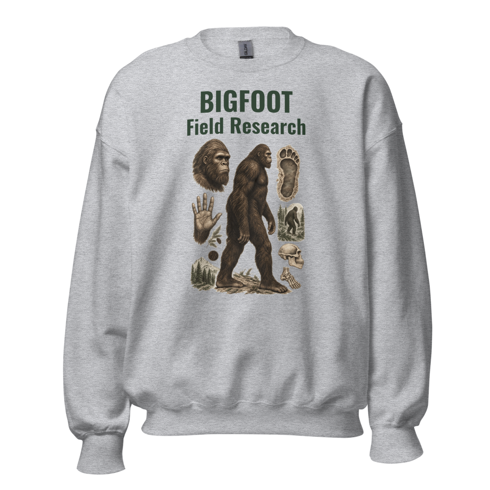Bigfoot Field Research sweatshirt dark text