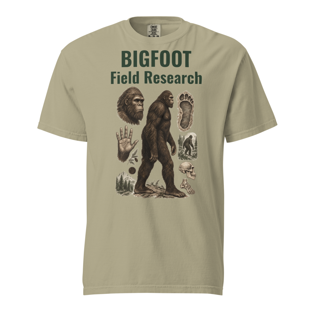 Bigfoot Field Research dark text, T-shirt