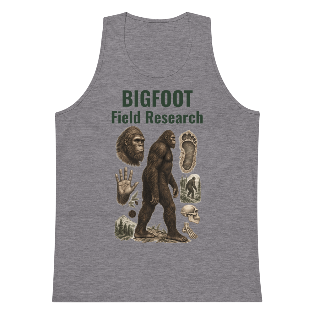 Bigfoot Field Research dark text, tank top