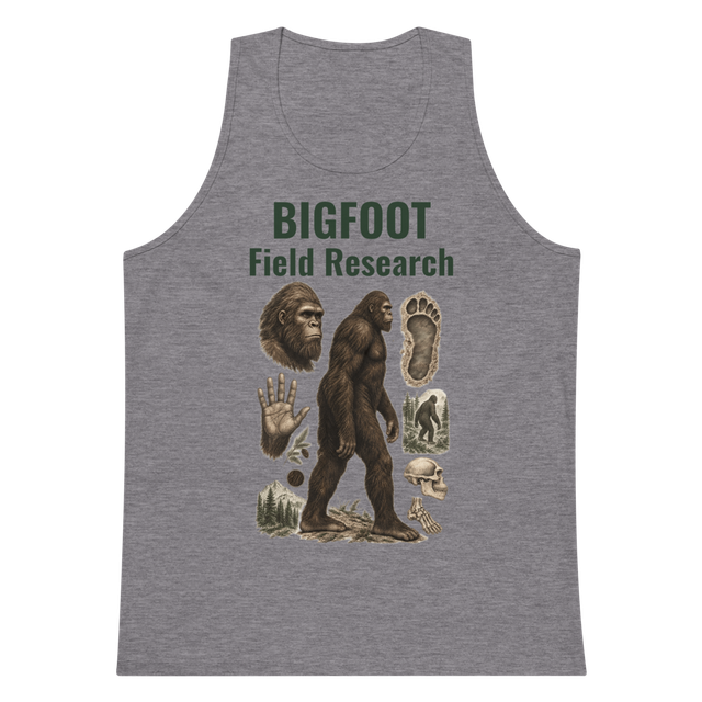 Bigfoot Field Research dark text, tank top