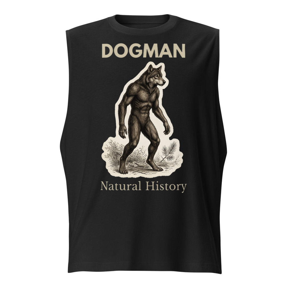 Dogman Natural History muscle shirt light text