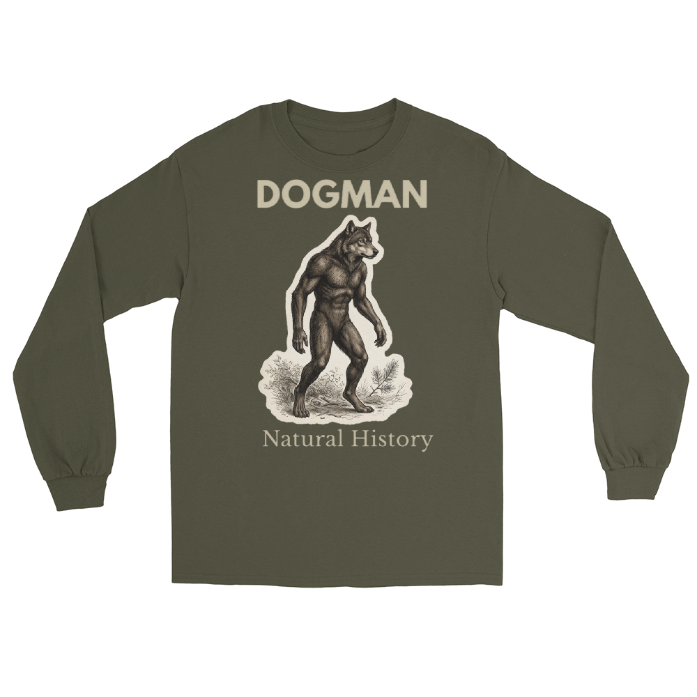Dogman Natural History long sleeve light text