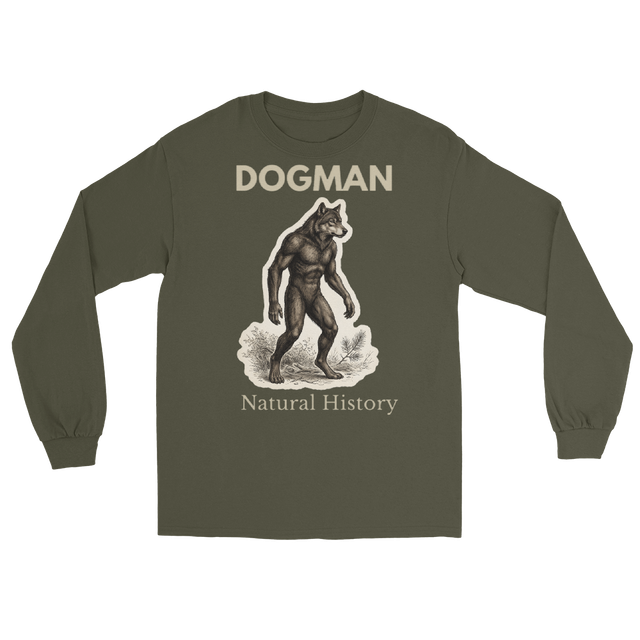 Dogman Natural History long sleeve light text