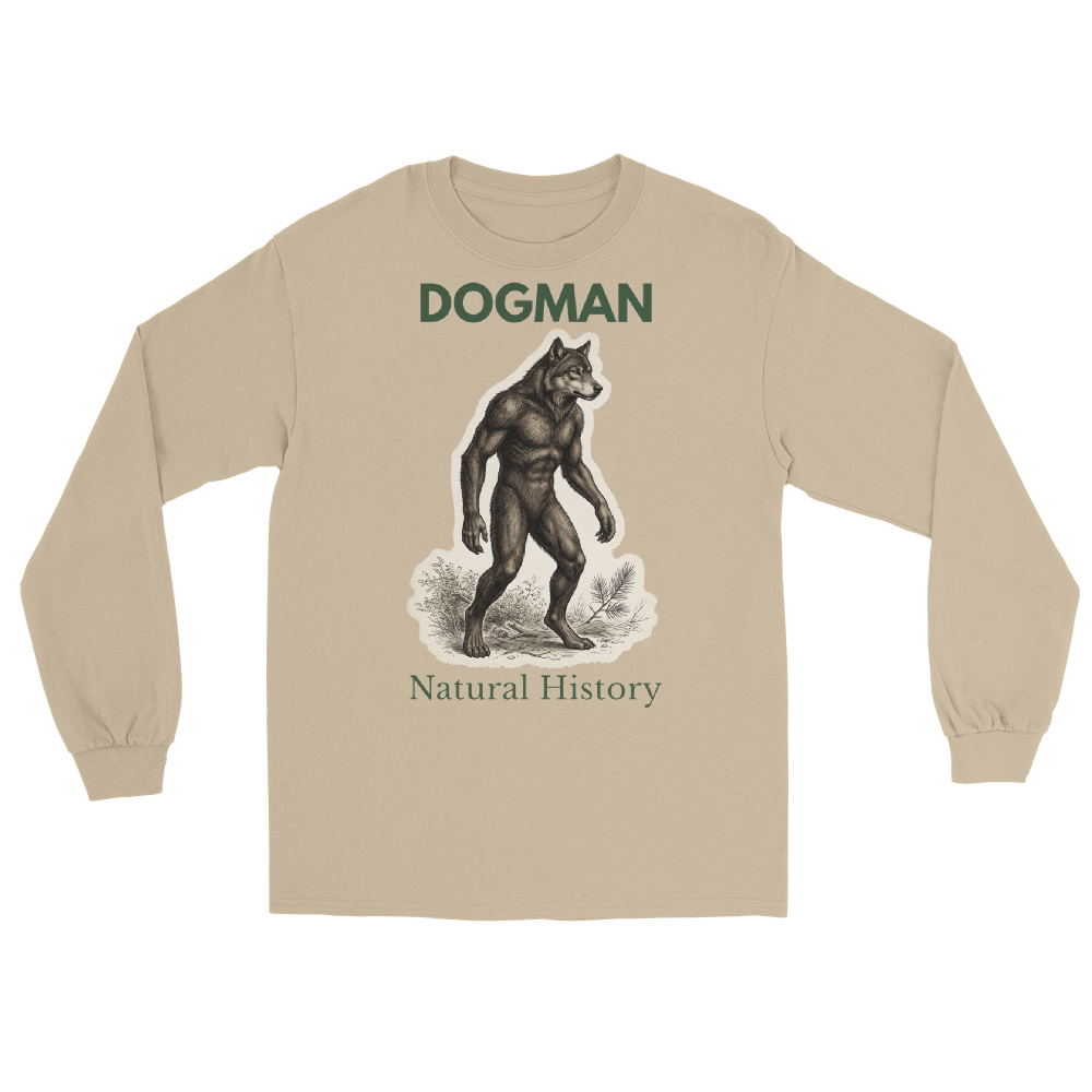 Dogman Natural History long sleeve dark text