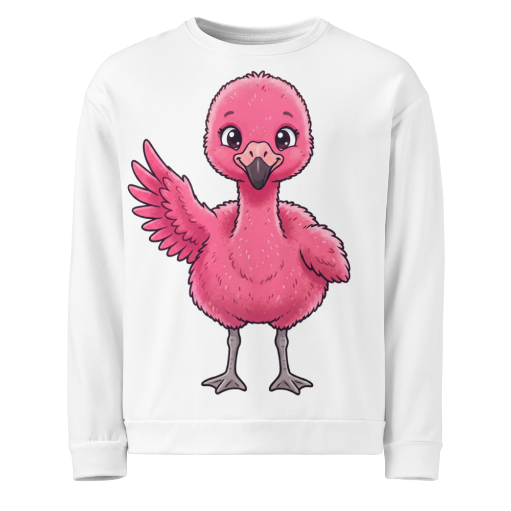 Giant Baby Flamingo Long Sleeve T‑Shirt – Unisex