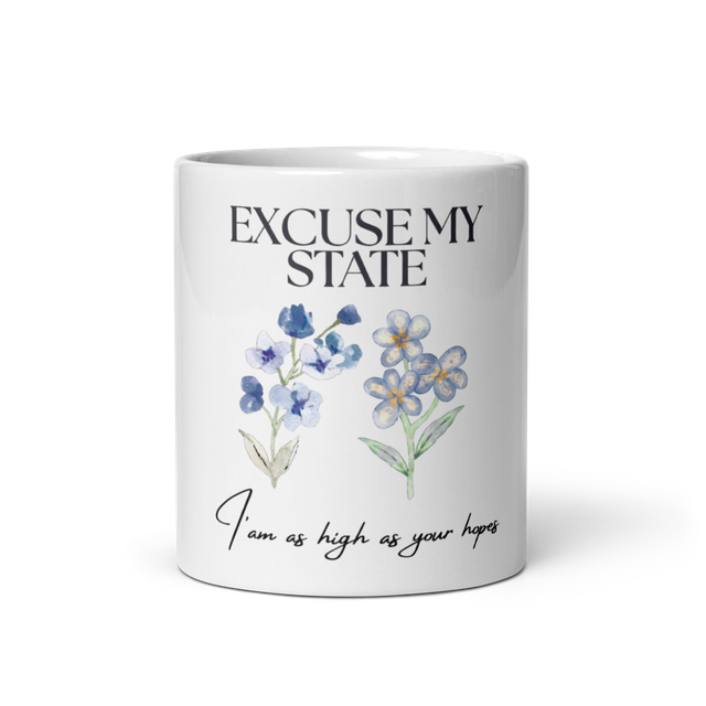 Excuse My State – Watercolor Floral Quote Mug