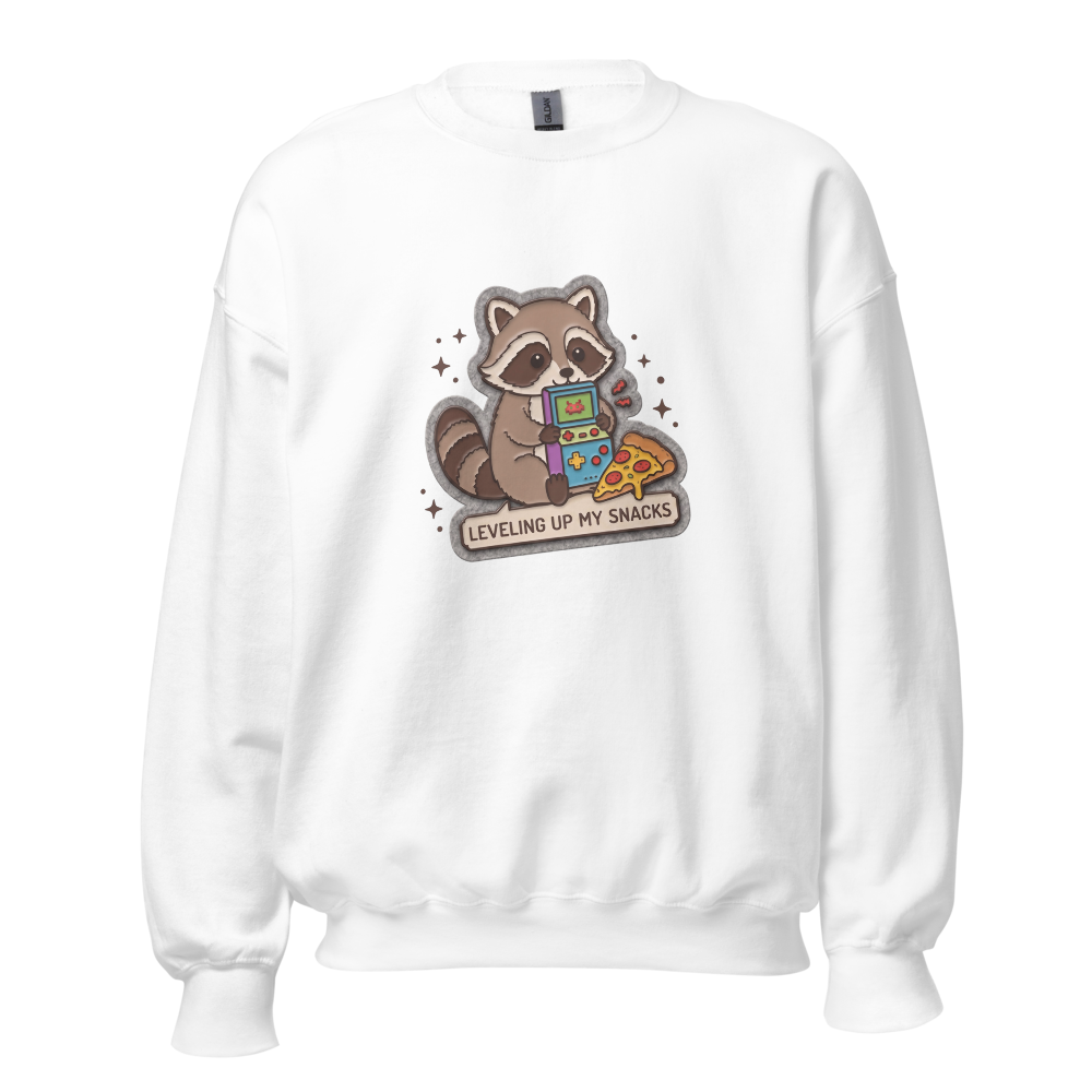 Retro Arcade Raccoon - Leveling Up My Snacks
