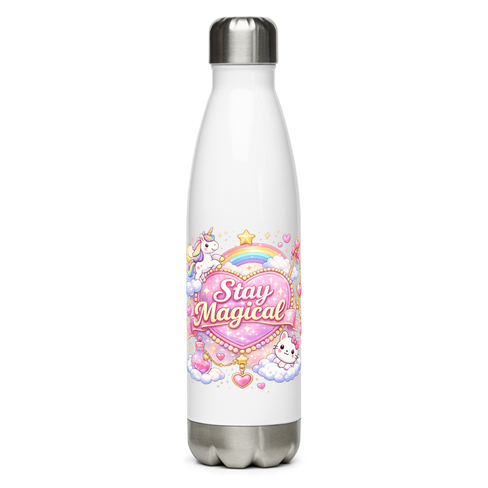 Stay Magical  Cute 3D Unicorn Rainbow Water Bottle