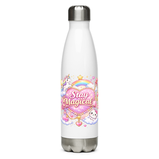Stay Magical Cute 3D Unicorn Rainbow Water Bottle