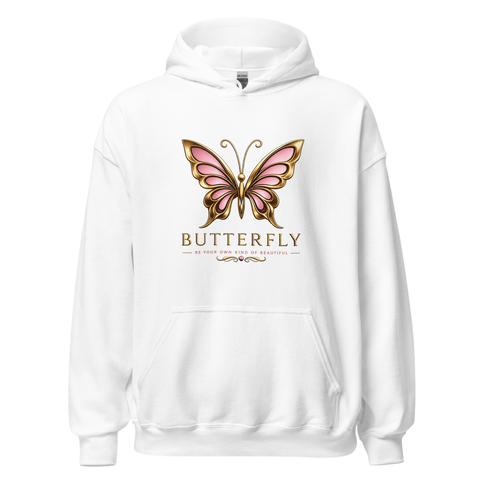 Butterfly Gold & Pink Luxury Hoodie | Elegant Butt